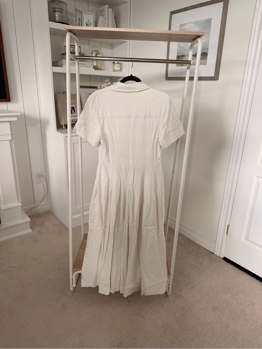 Karen Millen Cream Collared Maxi Dress with Short Sleeves - Picture 8 of 9